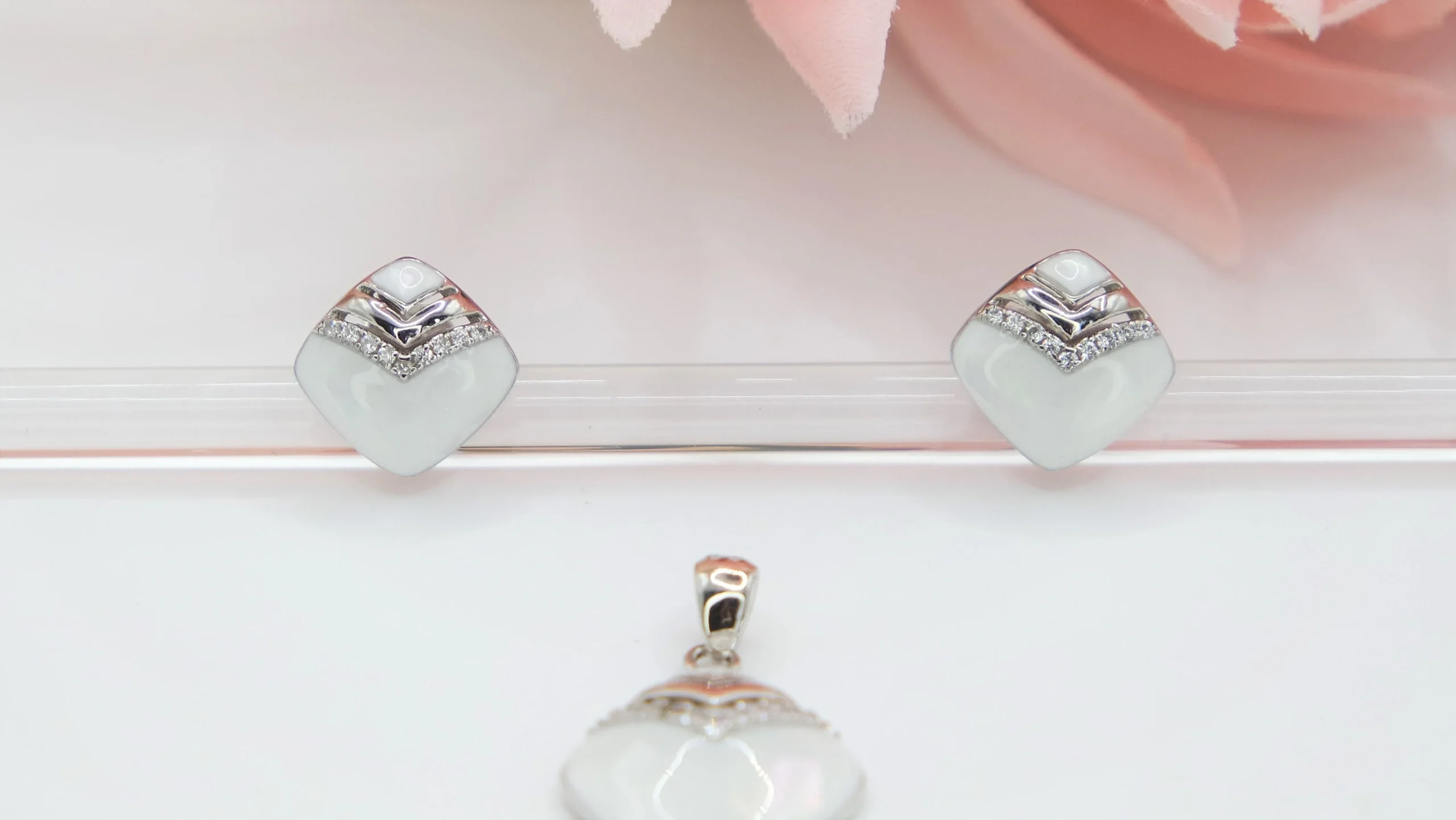925 Sterling Silver Brilliant Cut Pendant Set with Cubic Zirconia. Two Colors available, Gift For Her. - Image 2