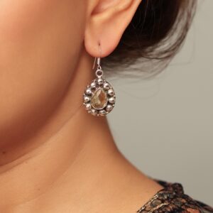 925 Sterling Silver Semi-precious Multi Stone Dangle Earring. Perfect for Gift.