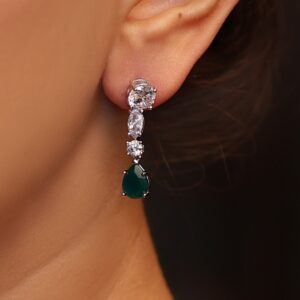 925 Sterling Silver Pave Cubic Zirconia Butterfly Stud Earrings. Charm Earrings, Gift for Her.