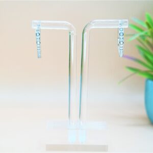 925 Sterling Silver Hoops Earring. Hoops with  CZ (cubic zirconia)  Stone. Round Shape. Gift for her.