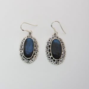 925 solid Sterling Silver Semi-precious Dangle Earrings. Gift for her.