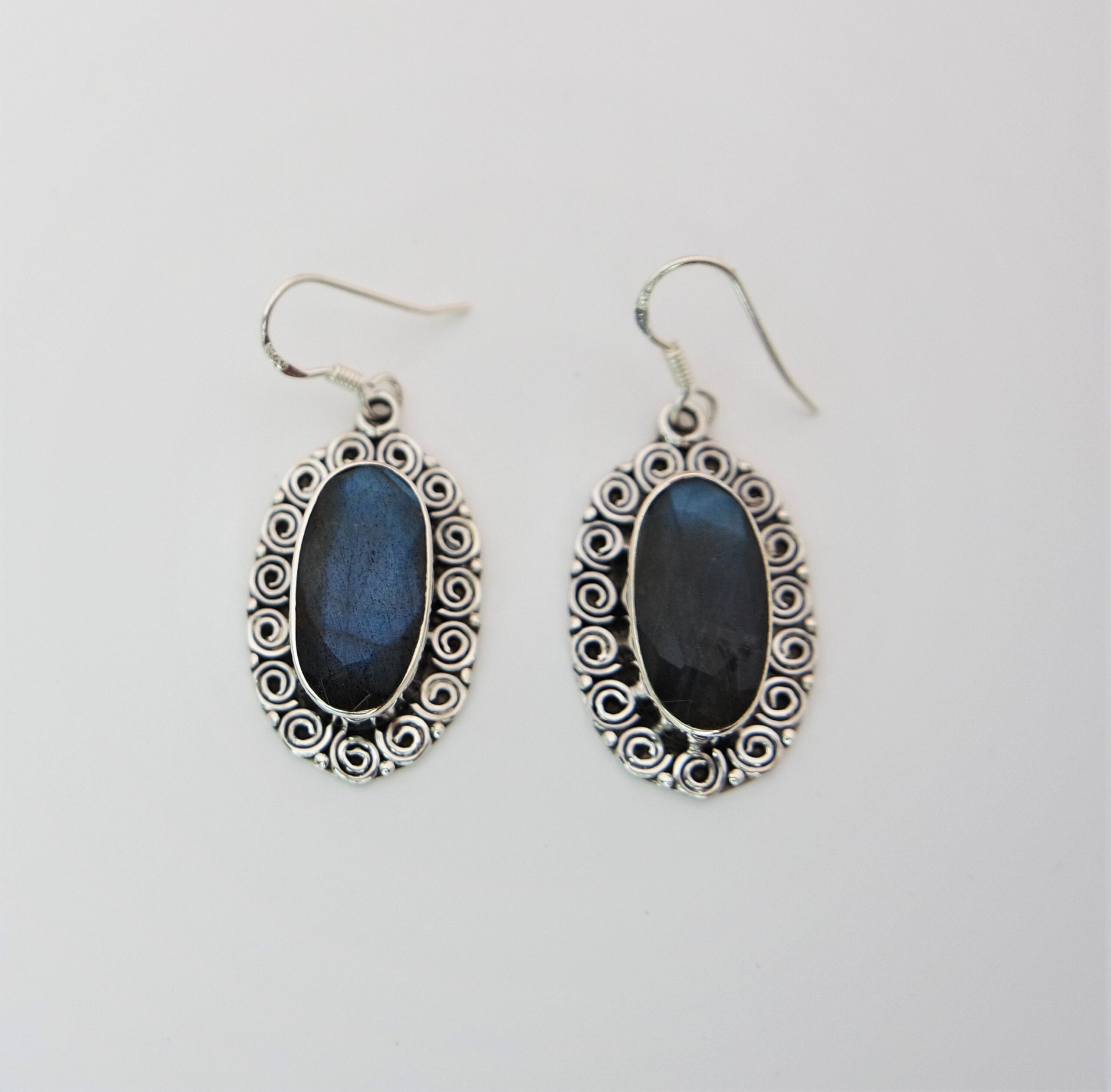 925 solid Sterling Silver Semi-precious Dangle Earrings. Gift for her.