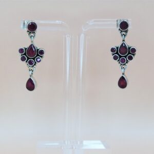 925 Sterling Silver Semi-precious Stone Dangle Earrings. Gift for Her.