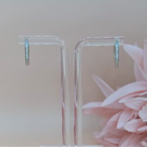 925 Sterling Silver Solid CZ hoop earrings, Pave Cubic Zirconia Hoop Earrings, Statement Jewelry. Gift for Her.