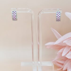 925 Solid Sterling Silver CZ Huggie Earring, 3 Row Full Eternity Pave Cubic Zirconia Hoop Earring, Statement Jewelry. Gift for her.