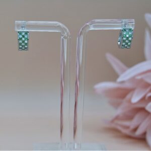 925 Solid Sterling Silver CZ Huggie Earring, 3 Row Full Eternity Pave Cubic Zirconia Hoop Earring, Statement Jewelry. Gift for her.