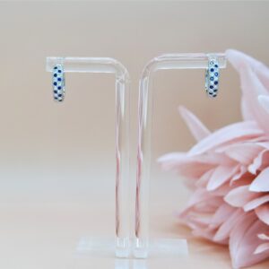 925 Solid Sterling Silver CZ Huggie Earring, 2 Row Full Eternity Pave Cubic Zirconia Hoop Earring, Statement Jewelry. Gift for her.
