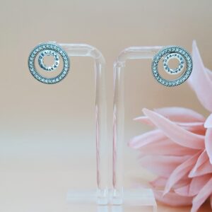 925 Sterling Silver Pandora Style Forever Pandora Signature Earrings, Clear Cubic Zirconia.