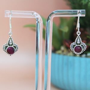925 Sterling Silver Solid Semi-Precious Stone Dangle Earrings. Gift for Her.