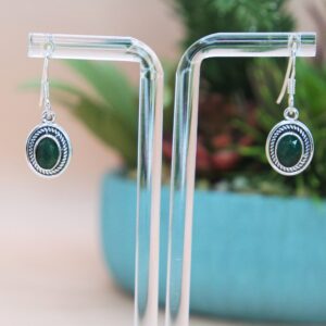 925 Sterling Silver Solid Semi-precious Stone Dangle Earrings. Gift for Her.