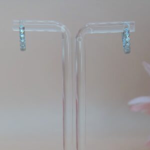 925 Sterling Silver Solid CZ Earrings, Pave Cubic Zirconia Hoop Earrings, Statement Jewelry. Gift for Her.