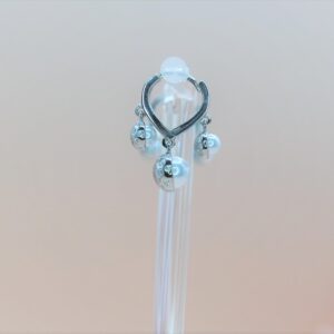 925 Sterling Silver Hoop Dangle Earrings with Pave CZ on the back. Gift for Her.