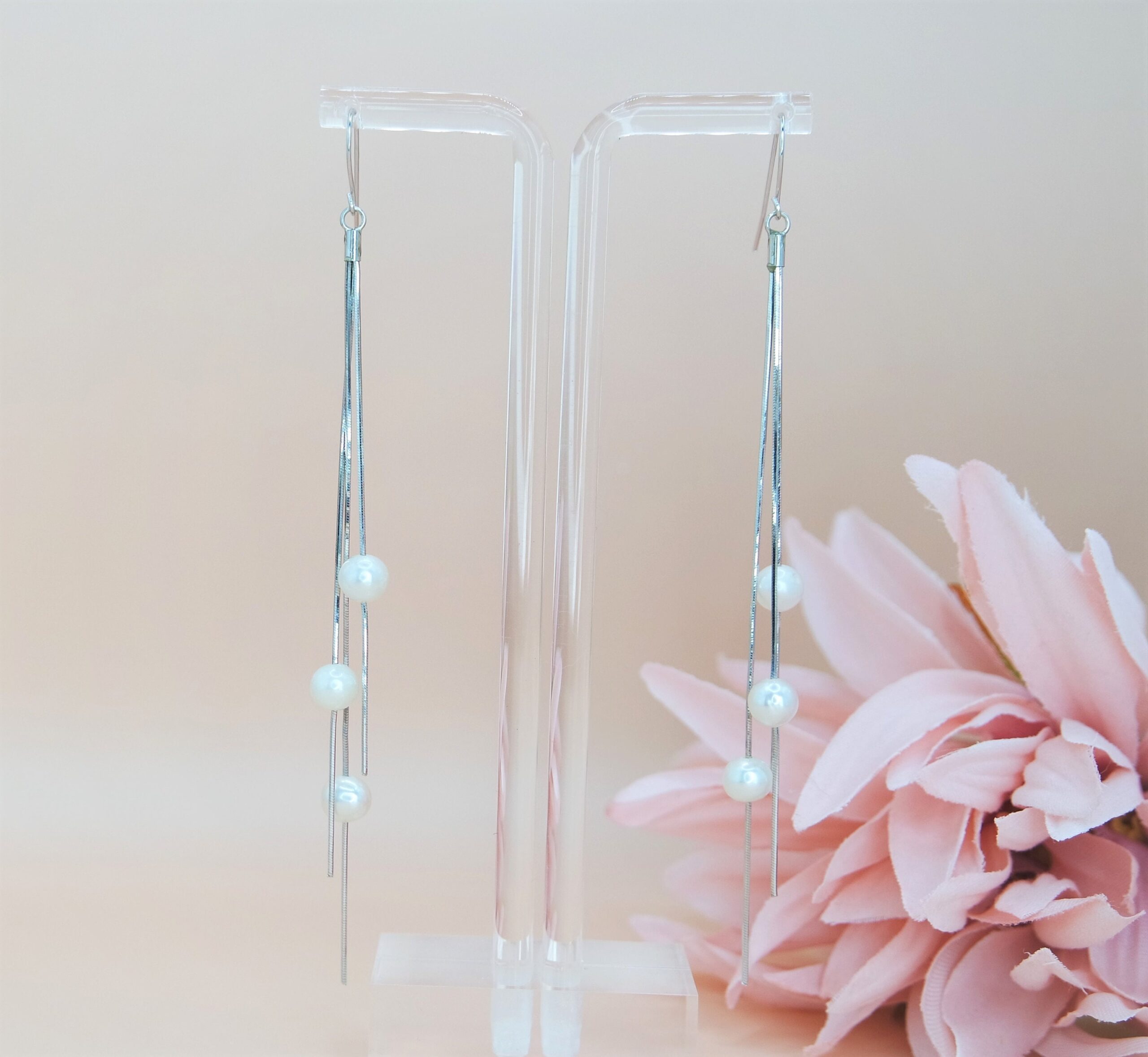 925 Sterling Silver Dangle Earrings, Lightweight Minimalist Delicate Simple Long Earrings.