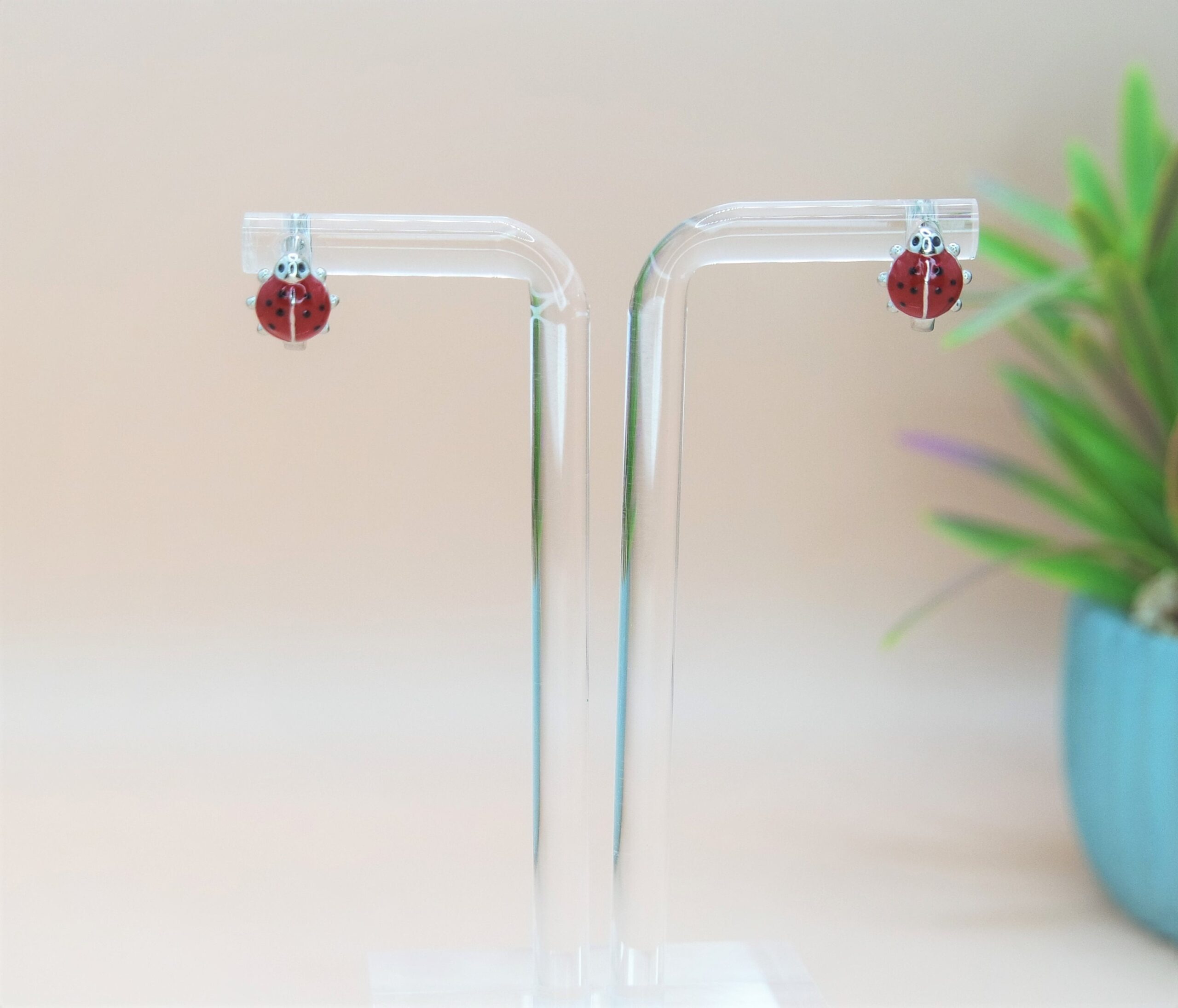 925 Sterling Silver Ladybug Earrings for Girls, Earrings for Kids. Everyday wear, Gift for Her.