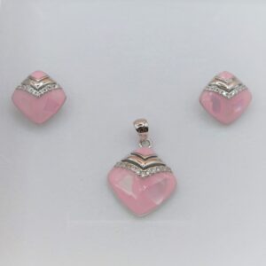 925 Sterling Silver Brilliant Cut Pendant Set with Cubic Zirconia. Two Colors available, Gift For Her.