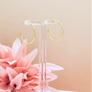 925 Sterling Silver Italian Hoop Earrings with Gold Gilt, Hoop Earrings. Gift for Her.