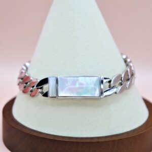 925 Sterling Silver Cuban Chain Bracelet.