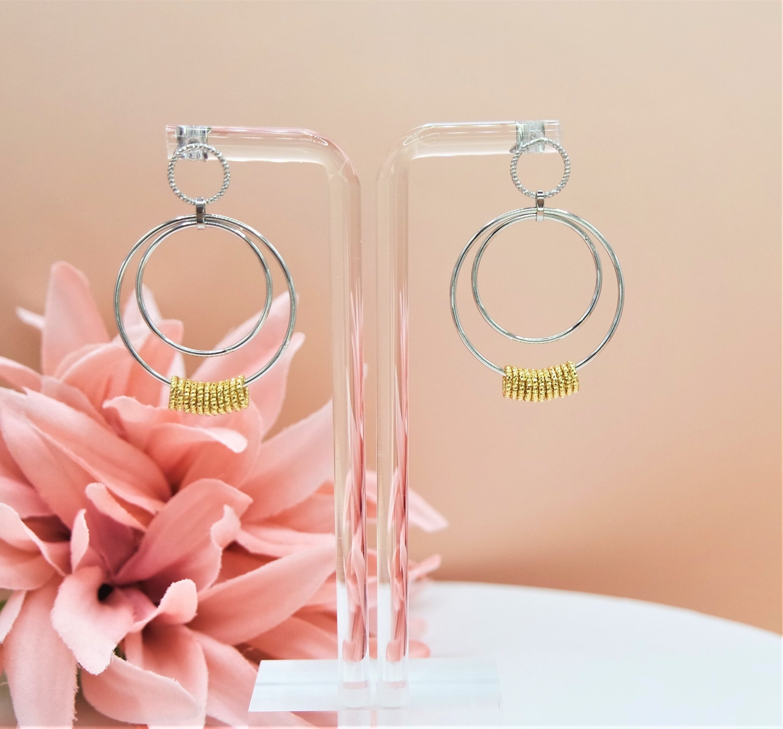 925 Sterling Silver Hoop Earrings, 2 Circle Earrings, Double Hoop Earrings. Gift for Her.