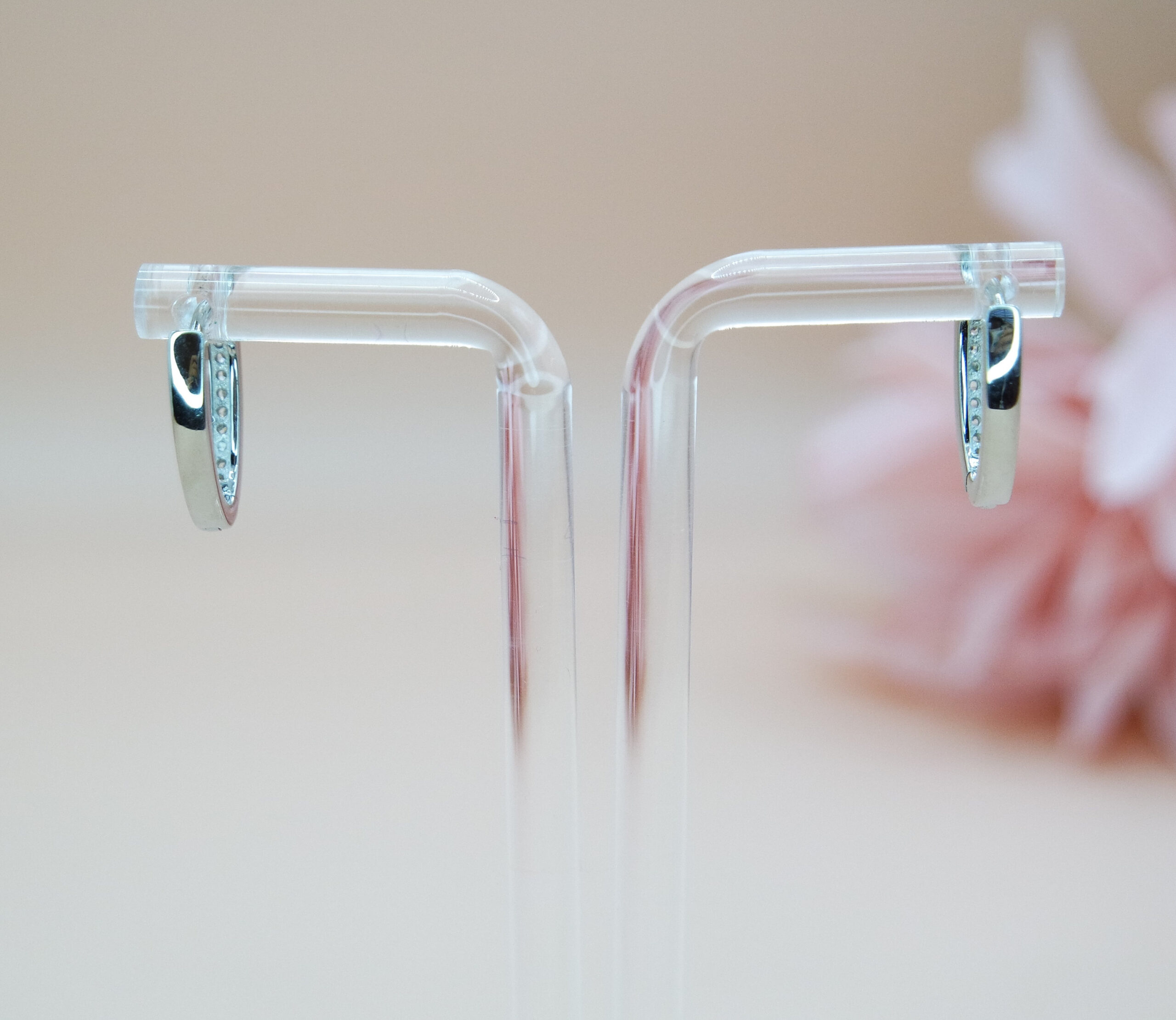 pave cubic hoop earring